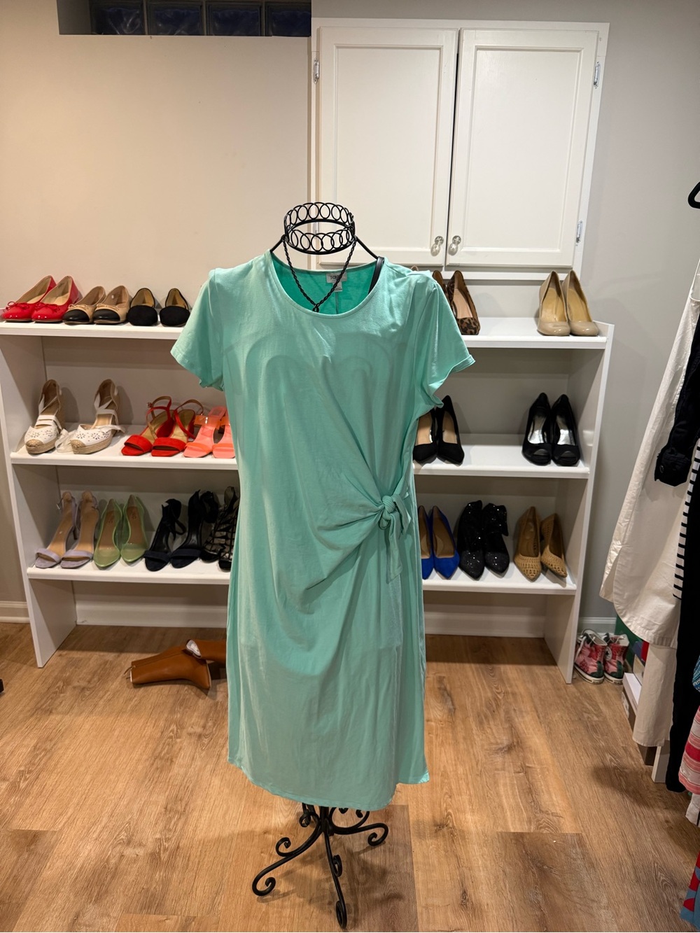 J. Crew Mint Green Knot-Detail Midi Dress